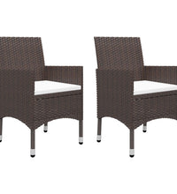 3-tlg. Garten-Essgruppe mit Kissen Braun