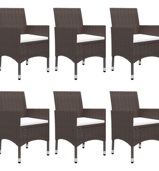 7-tlg. Garten-Essgruppe mit Kissen Braun