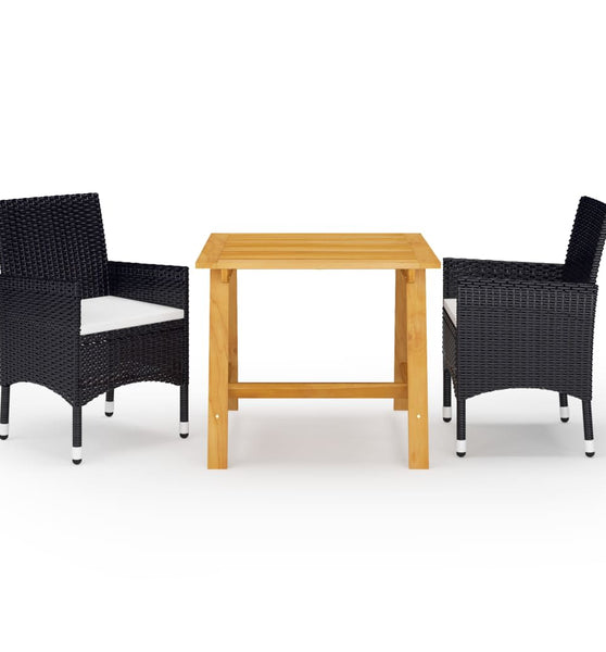 3-tlg. Garten-Essgruppe mit Kissen Schwarz