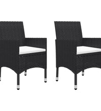 3-tlg. Garten-Essgruppe mit Kissen Schwarz