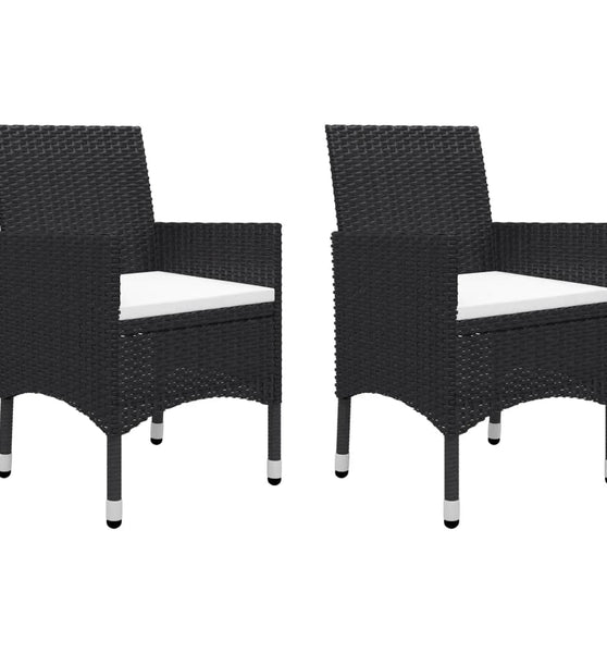 3-tlg. Garten-Essgruppe mit Kissen Schwarz