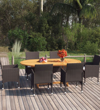 7-tlg. Garten-Essgruppe mit Kissen Braun