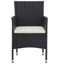 3-tlg. Garten-Essgruppe Poly Rattan und Hartglas Schwarz