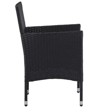 3-tlg. Garten-Essgruppe Poly Rattan und Hartglas Schwarz