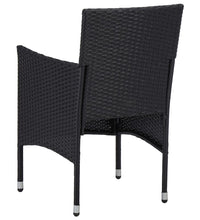 3-tlg. Garten-Essgruppe Poly Rattan und Hartglas Schwarz