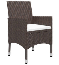 3-tlg. Garten-Essgruppe Poly Rattan und Hartglas Braun