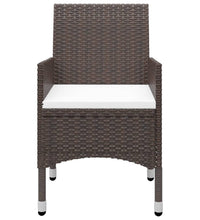 3-tlg. Garten-Essgruppe Poly Rattan und Hartglas Braun