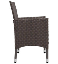 3-tlg. Garten-Essgruppe Poly Rattan und Hartglas Braun