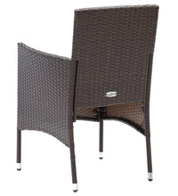 3-tlg. Garten-Essgruppe Poly Rattan und Hartglas Braun