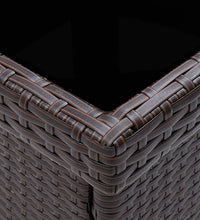 3-tlg. Garten-Essgruppe Poly Rattan und Hartglas Braun