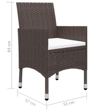 3-tlg. Garten-Essgruppe Poly Rattan und Hartglas Braun