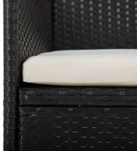 3-tlg. Garten-Essgruppe Poly Rattan und Hartglas Schwarz