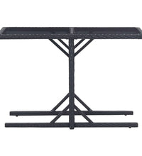 3-tlg. Garten-Essgruppe Poly Rattan und Hartglas Schwarz