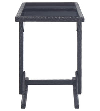 3-tlg. Garten-Essgruppe Poly Rattan und Hartglas Schwarz