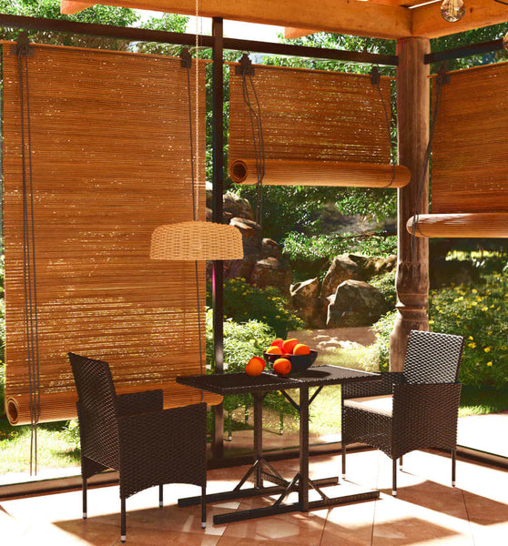 3-tlg. Garten-Essgruppe Poly Rattan und Hartglas Schwarz