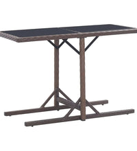 3-tlg. Garten-Essgruppe Poly Rattan und Hartglas Braun