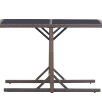 3-tlg. Garten-Essgruppe Poly Rattan und Hartglas Braun