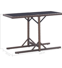 3-tlg. Garten-Essgruppe Poly Rattan und Hartglas Braun