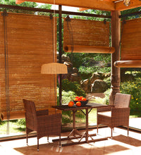 3-tlg. Garten-Essgruppe Poly Rattan und Hartglas Braun