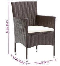 11-tlg. Garten-Essgruppe Poly Rattan Braun