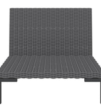 Gartensofas 2 Stk. mit Kissen Halbrundes Poly Rattan