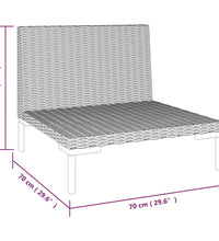 Gartensofas 2 Stk. mit Kissen Halbrundes Poly Rattan