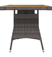 Gartentisch Grau 130x70x72 cm Poly Rattan & Massivholz Akazie