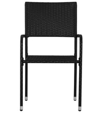 Garten-Essstühle 2 Stk. Stapelbar Schwarz Poly Rattan