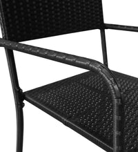 Garten-Essstühle 2 Stk. Stapelbar Schwarz Poly Rattan