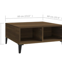 Couchtisch Braun Eichen-Optik 60x60x30 cm Holzwerkstoff