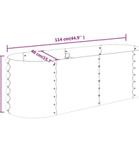 Hochbeet Pulverbeschichteter Stahl 114x40x36 cm Grau