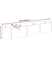 Hochbeet Pulverbeschichteter Stahl 224x40x36 cm Grau