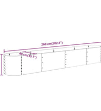 Hochbeet Pulverbeschichteter Stahl 260x40x36 cm Grau