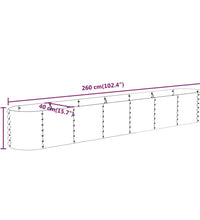 Hochbeet Pulverbeschichteter Stahl 260x40x36 cm Silbern