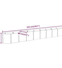 Hochbeet Pulverbeschichteter Stahl 332x40x36 cm Grau