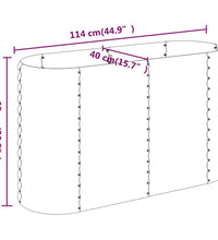 Hochbeet Pulverbeschichteter Stahl 114x40x68 cm Grau