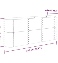 Hochbeet Pulverbeschichteter Stahl 152x40x68 cm Anthrazit