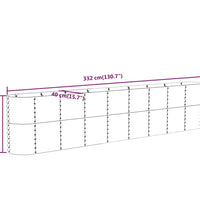 Hochbeet Pulverbeschichteter Stahl 332x40x68 cm Silbern