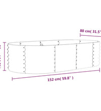 Hochbeet Pulverbeschichteter Stahl 152x80x36 cm Anthrazit