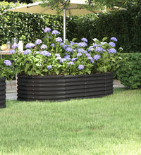 Hochbeet Pulverbeschichteter Stahl 152x80x36 cm Anthrazit