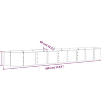 Hochbeet Pulverbeschichteter Stahl 368x80x36 cm Braun