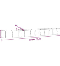 Hochbeet Pulverbeschichteter Stahl 440x80x36 cm Anthrazit