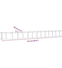 Hochbeet Pulverbeschichteter Stahl 512x80x36 cm Anthrazit