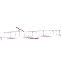 Hochbeet Pulverbeschichteter Stahl 620x80x36 cm Silbern