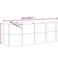 Hochbeet Pulverbeschichteter Stahl 224x80x68 cm Grau