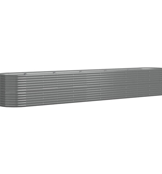 Hochbeet Pulverbeschichteter Stahl 440x80x68 cm Grau
