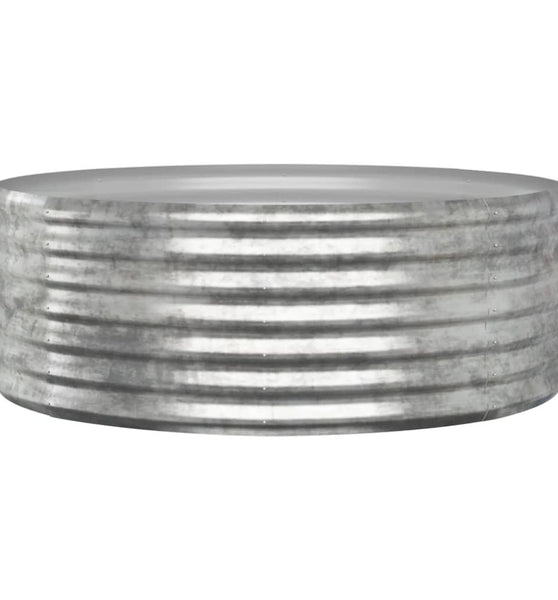 Hochbeet Pulverbeschichteter Stahl 100x100x36 cm Silbern