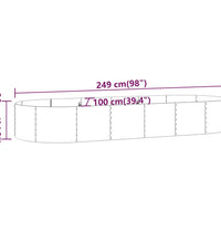 Hochbeet Pulverbeschichteter Stahl 249x100x36 cm Braun