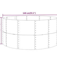 Hochbeet Anthrazit 140x140x68 cm Pulverbeschichteter Stahl