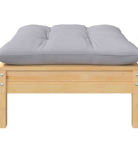 9-tlg. Garten-Lounge-Set mit Grauen Kissen Kiefer Massivholz